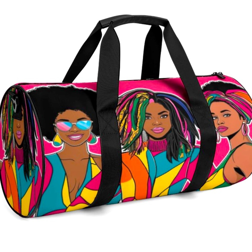Colorful Girls Trip Women’s Cylindrical Ladies Gym Bag